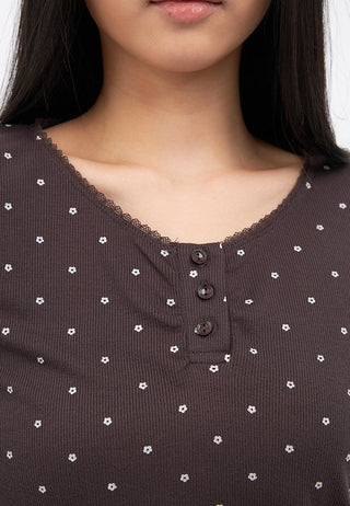 Printed Puff Sleeves Top