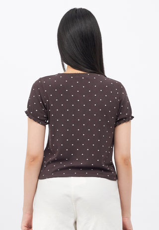 Printed Puff Sleeves Top