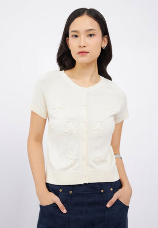 Floral Short Sleeve Knit Top