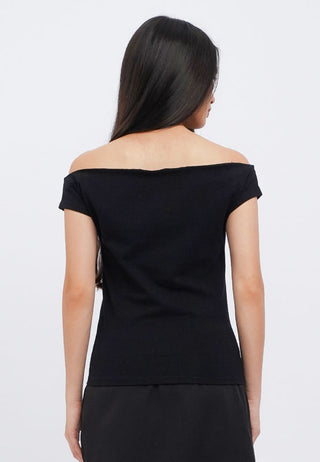 Off Shoulder Graphic T-Shirt