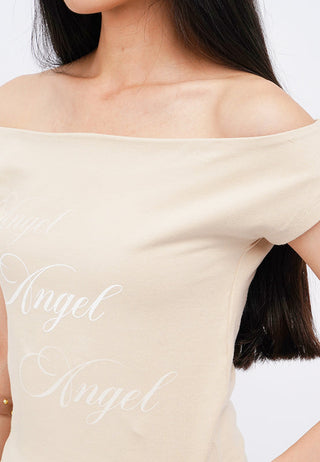 Off Shoulder Graphic T-Shirt
