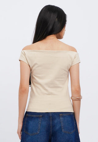 Off Shoulder Graphic T-Shirt