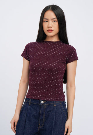 High Neck Short Sleeve Fitted Top