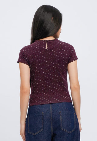 High Neck Short Sleeve Fitted Top