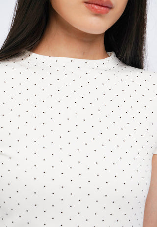 High Neck Short Sleeve Fitted Top