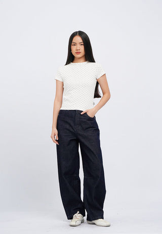 High Neck Short Sleeve Fitted Top