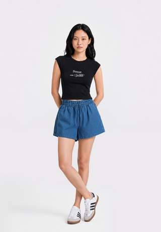 Raglan Sleeve Graphic Crop T-Shirt