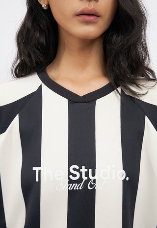 Short Sleeve Stripes Jersey Top