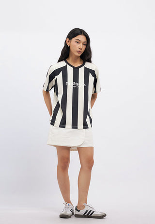 Short Sleeve Stripes Jersey Top