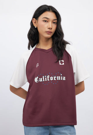 Oversized Contrast Sleeves Jersey Top