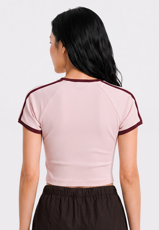 Contrast Rib Fitted Raglan T-Shirt