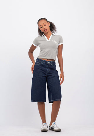 Short Sleeve Fitted Collar Top