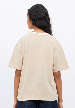 Oversized T-Shirt with Stripe Neckline