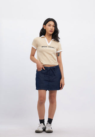 Short Sleeve Fitted Collar Top