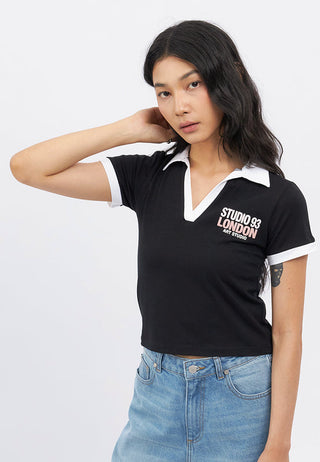 Short Sleeve Fitted Collar Top