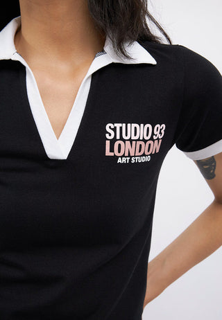 Short Sleeve Fitted Collar Top