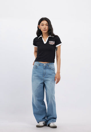Short Sleeve Fitted Collar Top