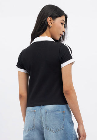 Short Sleeve Fitted Collar Top