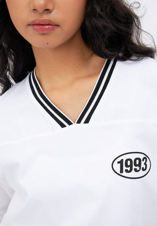 Oversized T-Shirt with Stripe Neckline