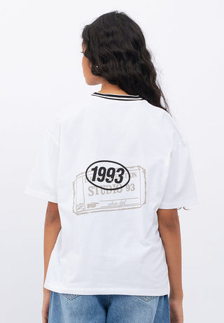 Oversized T-Shirt with Stripe Neckline