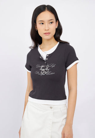 Layered Short Sleeve Graphic T-Shirt