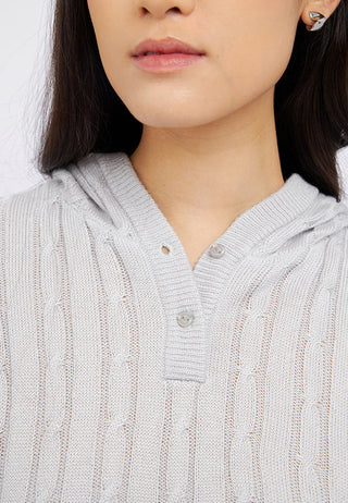 Knitted Short Sleeve Hoodie Top