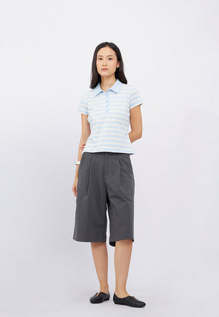 Short Sleeve Stripes Polo Shirt
