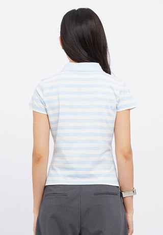 Short Sleeve Stripes Polo Shirt