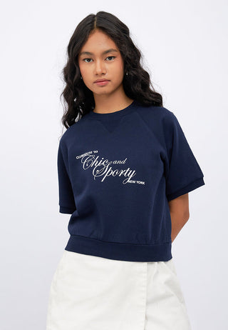 Raglan Sleeves Graphic Sweatshirt