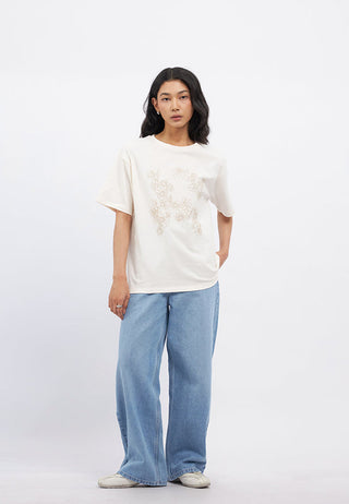 Oversized Floral Embroidery T-Shirt