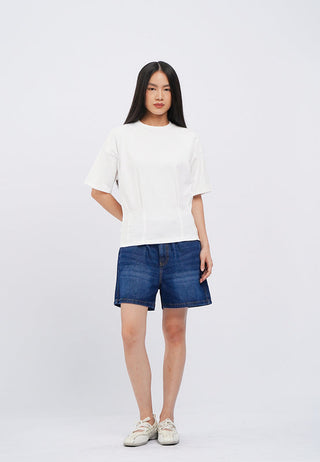 Pleated Waist Short Sleeve T-Shirt