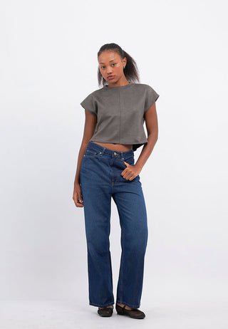 Short Sleeve Suede Boxy Top