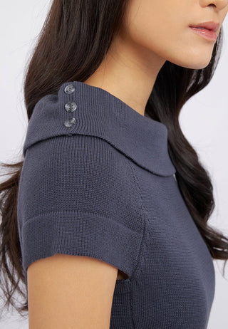Short Sleeve Boat Neck Top