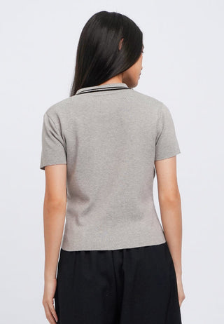Asymmetric Zip Up Knit Top
