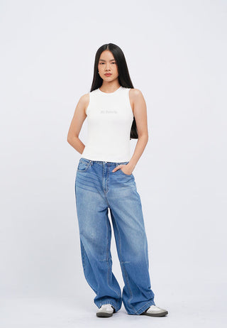 Curved Hem Sleeveless Top