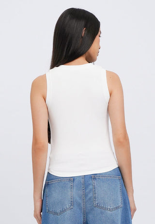 Curved Hem Sleeveless Top