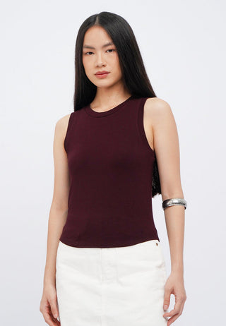Curved Hem Sleeveless Top