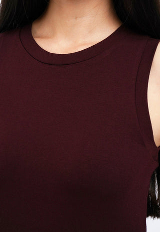 Curved Hem Sleeveless Top