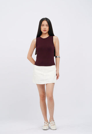 Curved Hem Sleeveless Top