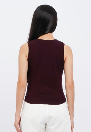 Curved Hem Sleeveless Top