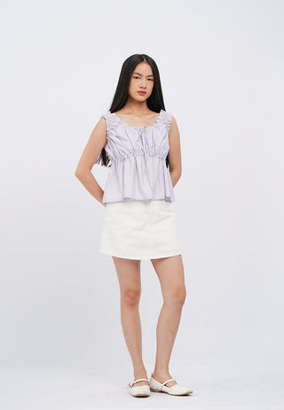 Sleeveless Top with Frill Details