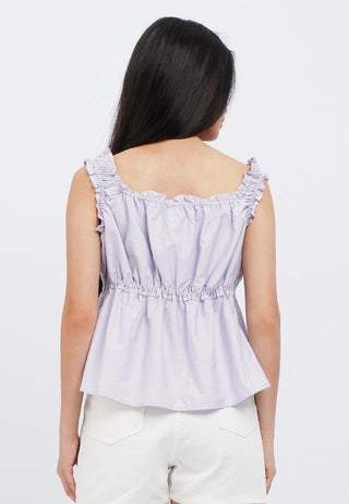 Sleeveless Top with Frill Details