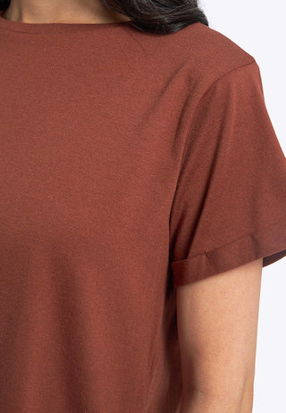 Loose T-Shirt with Roll Up Sleeve