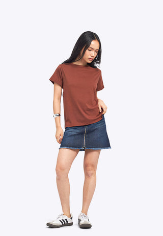 Loose T-Shirt with Roll Up Sleeve