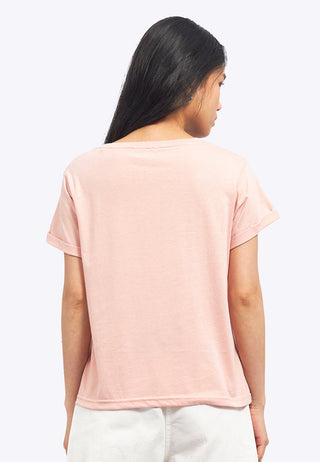Loose T-Shirt with Roll Up Sleeve