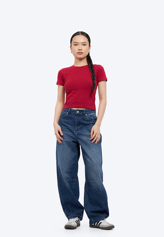 Short Sleeve Fitted Crop T-Shirt