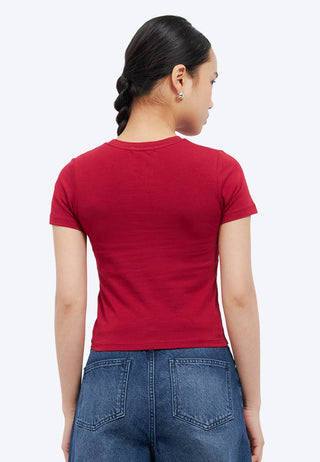 Short Sleeve Fitted Crop T-Shirt