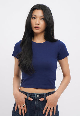 Short Sleeve Fitted Crop T-Shirt