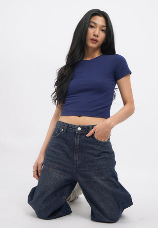 Short Sleeve Fitted Crop T-Shirt