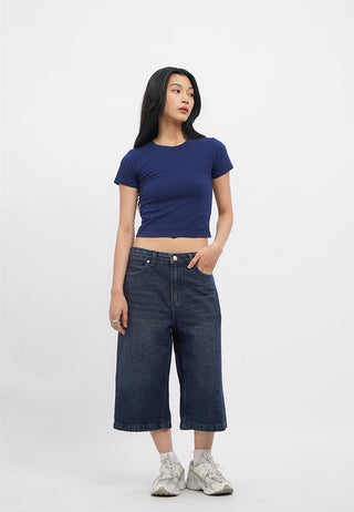 Short Sleeve Fitted Crop T-Shirt
